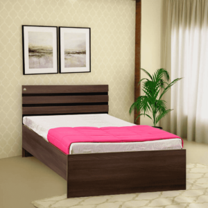 Aococ Single Bed in Black & Acacia Dark Matt Finish by Fern India