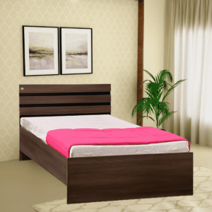 Aococ Single Bed in Black & Acacia Dark Matt Finish by Fern India