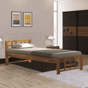 Hgeilar Single Bed in Rustic Teak Finish By Fern India