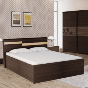 Atuoyr Queen Size Bed with Storage in Wenge Finish By Fern India