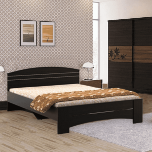 Omsok Maxima Queen Bed in Natural Wenge Finish by Fern India