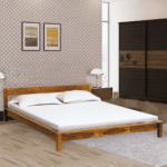 Atwood Solid Wood King Size Bed in Rustic Teak Finish By Fern India