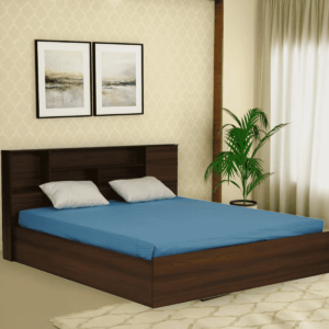 Trazom King Size Bed with Storage in Walnut Finish By  Fern India
