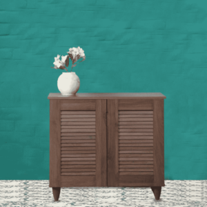 Uoruj 2 Door Shoe Cabinet in Columbia Walnut Finish by Fern India