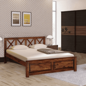 Oznerol Solid Wood Single Bed in Provincial Teak Finish By Fern India