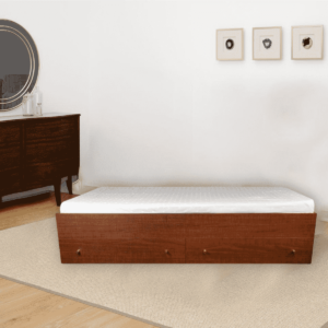 Ibur Single Size Bed with Drawer Storage in Suede Finish by Fern India