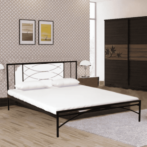 Asru Queen Size Bed in Black Finish by Fern India