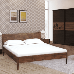 Dipar Solid Wood Queen Size Bed in Provincial Teak Finish By Fern India