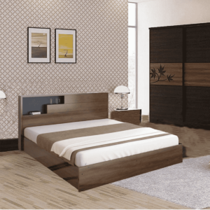 Nedrob Queen Size Bed in Brown Colour by Fern India