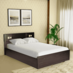 Atuuy King Size Bed with Storage in Wenge Finish By Fern India