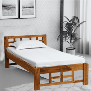 Hgeiler Single Bed in Rustic Teak Finish By Fern India