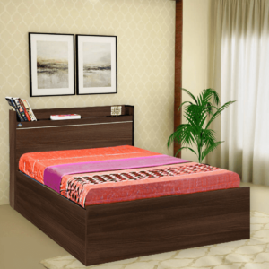 Yrrehc Single Bed with Storage in Acacia Dark Finish by Fern India