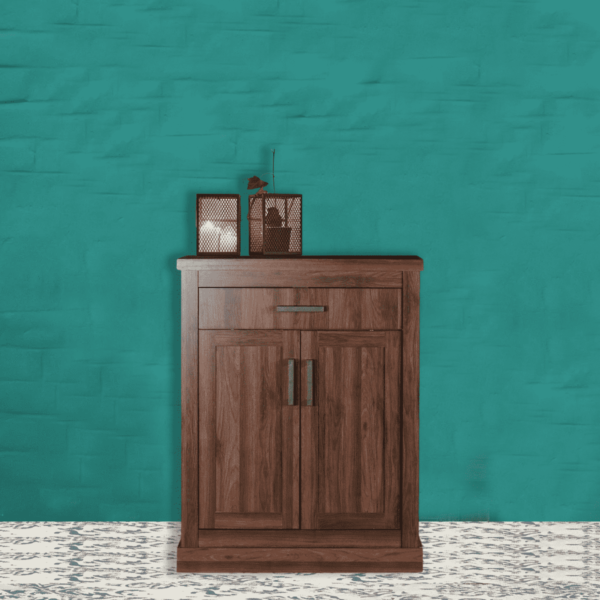 Anmak Two Door Shoe Rack in Walnut Finish by Fern India