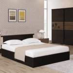 Ikkin Queen Size Bed in Brown & Sonoma Oak Finish by Fern India