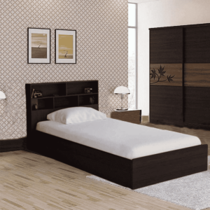 Oekat Single Bed in Walnut Finish By Fern India