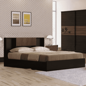 Iroak King Size Bed with Storage in Wenge Finish By Fern India