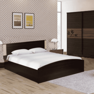 Ikkin King Size Bed in Brown & Sonoma Oak Finish by Fern India