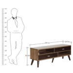 Iazukom Wide Tv Unit Cabinet in Oak Finish by Fern India