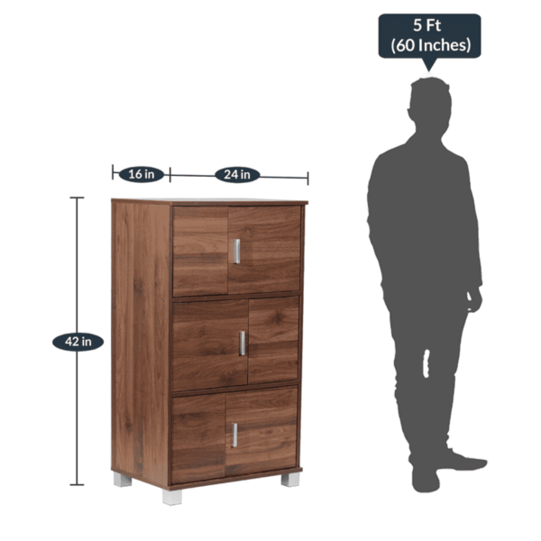 Okakihc Storage Cabinet in Walnut Finish by Fern India