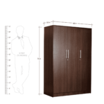 Aniuy 3 Door Wardrobe in Wenge Finish by Fern India