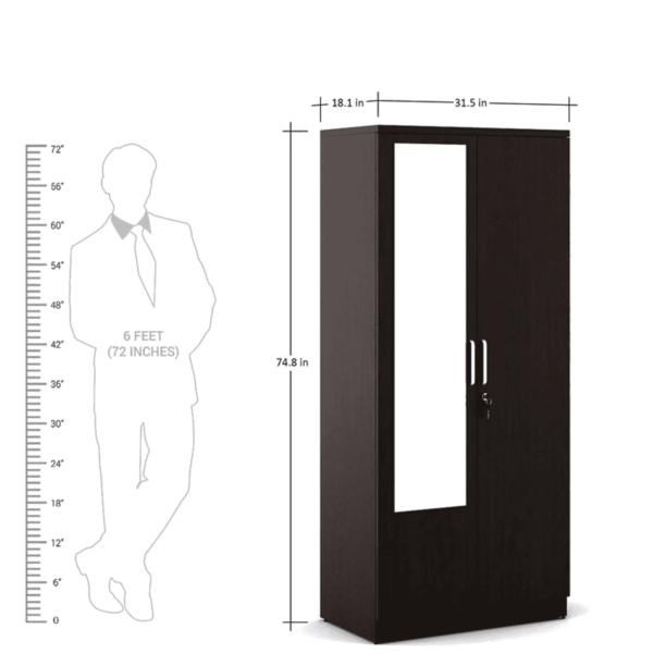 Omsok Weave 2 Door Wardrobe in Vermount Finish by Fern India