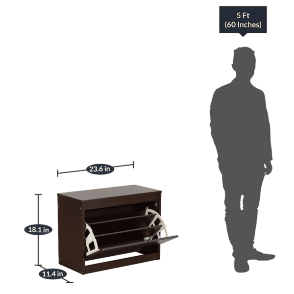 Iriak Shoe Rack in Columbia Walnut Finish by Fern India