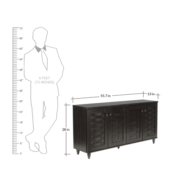 Ikik 4 Door Shoe Rack in Wenge Finish by Fern India