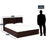 Okikust Queen Size Bed with Storage in Wenge Finish by Fern India
