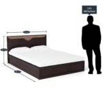 Yliac King Size Bed with Drawer Storage in Wenge Finish By Fern India