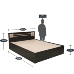 Okie Queen Size Bed in Wenge & Light Bali Oak Finish with Box Storage By Fern India