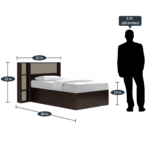 Lapo Single Bed in Walnut Finish by Fern India