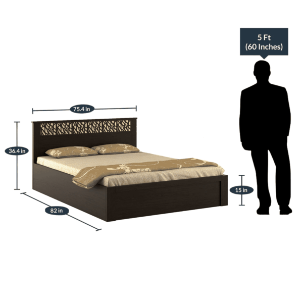 Omsok Weave King Size Bed with Storage in Vermount Finish By Fern India