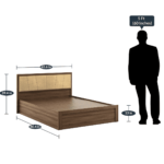 Okomot Queen Size Bed with Storage in Bronze Walnut Colour By Fern India