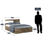 Yxalag Queen Size Bed with Storage In Choco Oak Colour By Fern India