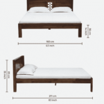 Oznerol Solid Wood Queen Size Bed in Provincial Teak Finish By Fern India