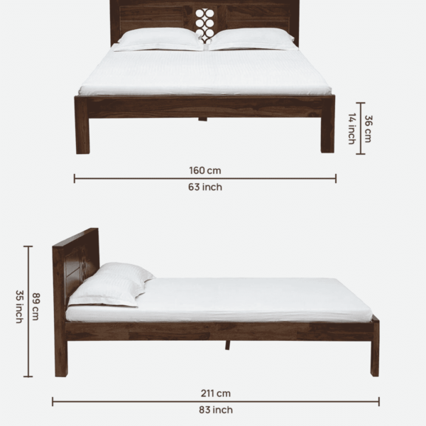 Oznerol Solid Wood Queen Size Bed in Provincial Teak Finish By Fern India