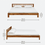 Droftreh Solid Wood Queen Size Bed in Rustic Teak Finish By Fern India