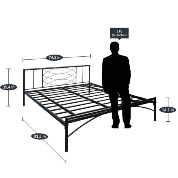 Asru King Size Bed in Black Finish by Fern India