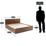 Suruat Queen Size Bed with Box Storage in Columbian Walnut Finish by Fern India