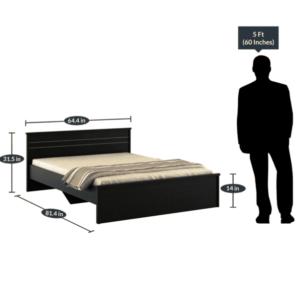 Lavinrac Queen Size Bed in Wenge Finish by Fern India