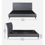 Osnola Upholstered King Size Bed in Dark Grey Colour By Fern India
