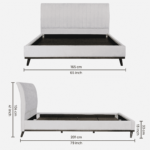 Osnola Upholstered Queen Size Bed in Beige Colour By Fern India