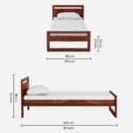 Naiva Solid Wood Single Bed in Provincial Teak Finish By Fern India
