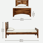 Yacsib Solid Wood Single Bed Without Storage In Rustic Teak Finish By Fern India