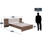 Nada Queen Size Bed in Brown Colour By Fern India