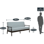 Nimzaj 3 seater Sofa in Grey Colour with Brown Oak Finish by FernIndia.com