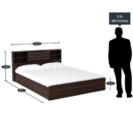 Otiak Queen size Bed with Storage in Wenge Finish by Fern India