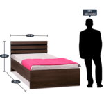 Aococ Single Bed in Black & Acacia Dark Matt Finish by Fern India
