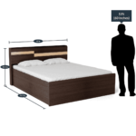 Atuoyr Queen Size Bed with Storage in Wenge Finish By Fern India
