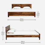 Nazzer Solid Wood King Size Bed In Rustic Teak Finish By Fern India